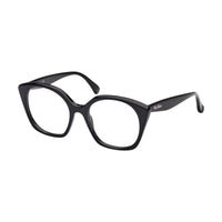 Max Mara Max Mara Eyeglasses Square Full Rim, Shiny Black Frame and Clear Demo Lenses Lens MM5082001