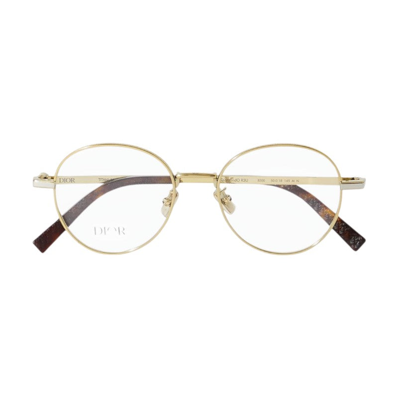 Dior Eyeglasses Square Full Rim, Gold Frame and Clear Demo Lens Lens CDDIAMONDOR3UB300