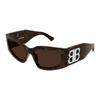 Balenciaga Sunglasses Cat Eye Full Rim, Dark Havana Frame and Brown Lens BB0321S008
