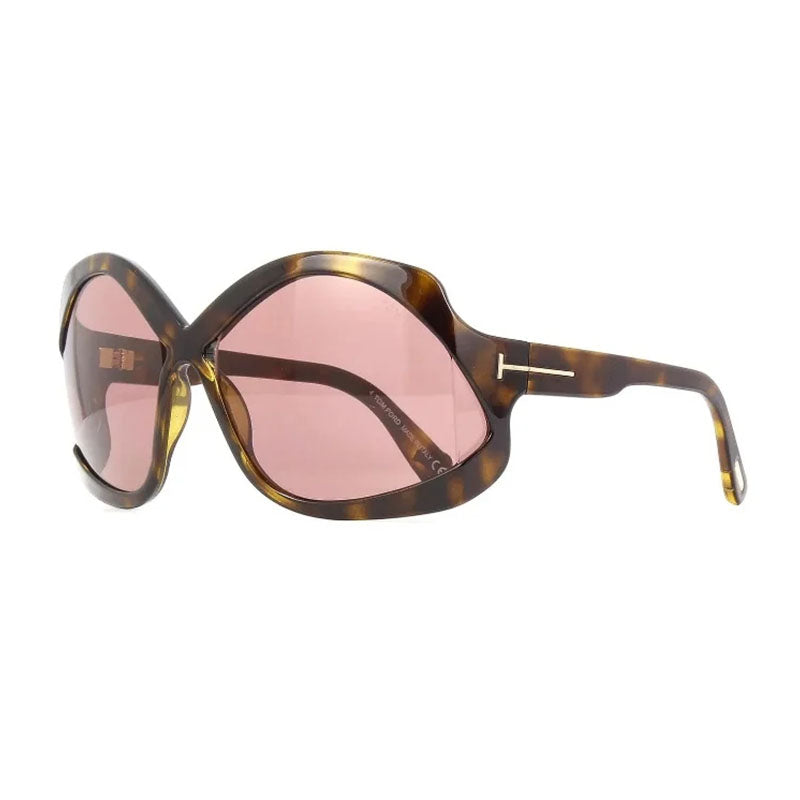 Tom Ford Sunglasses Oval Full Rim, Shiny Black Frame and Smoke Lens FT090301A
