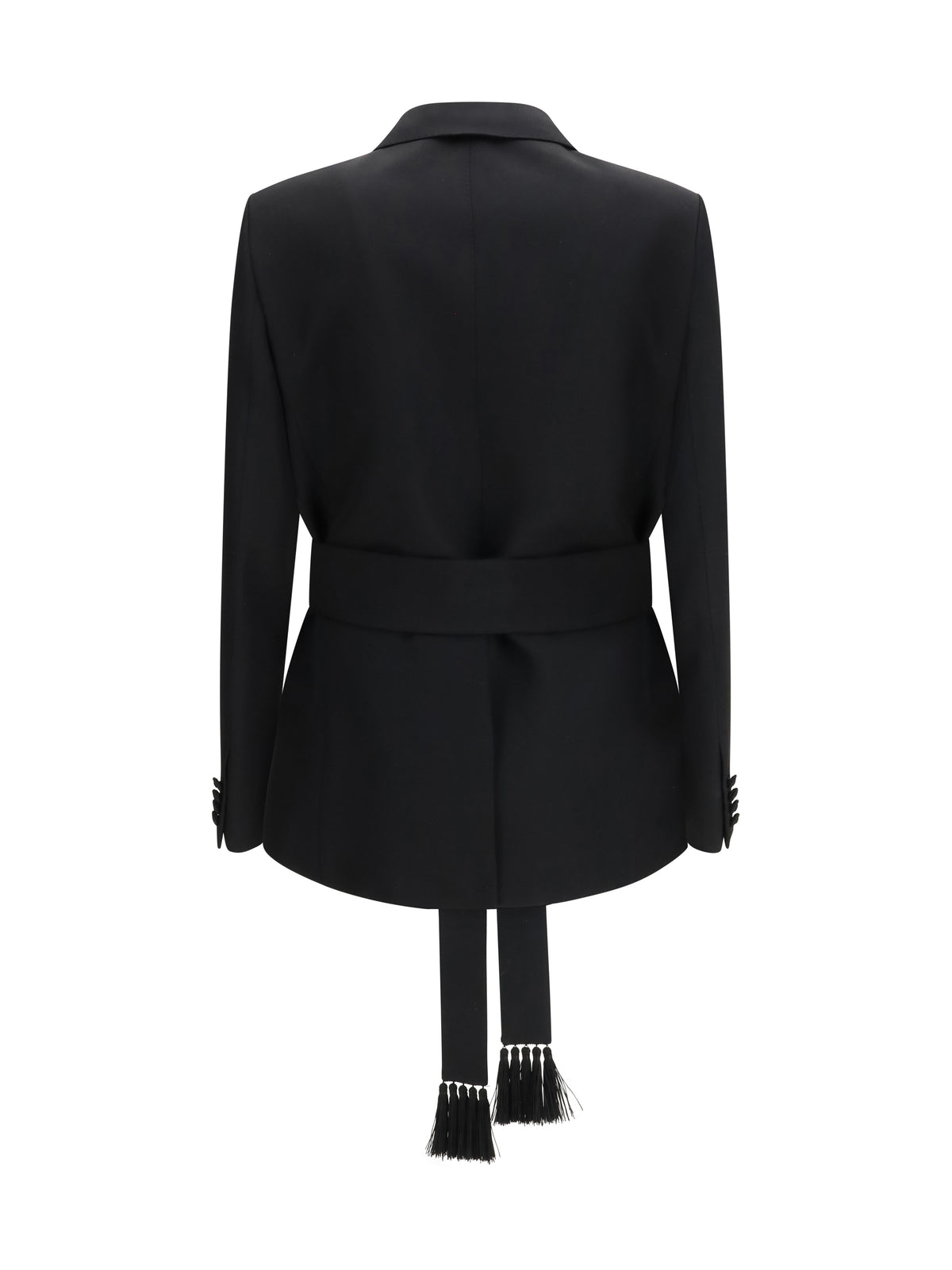 Valentino Men Double-Breasted Virgin Wool Blazer With Belt