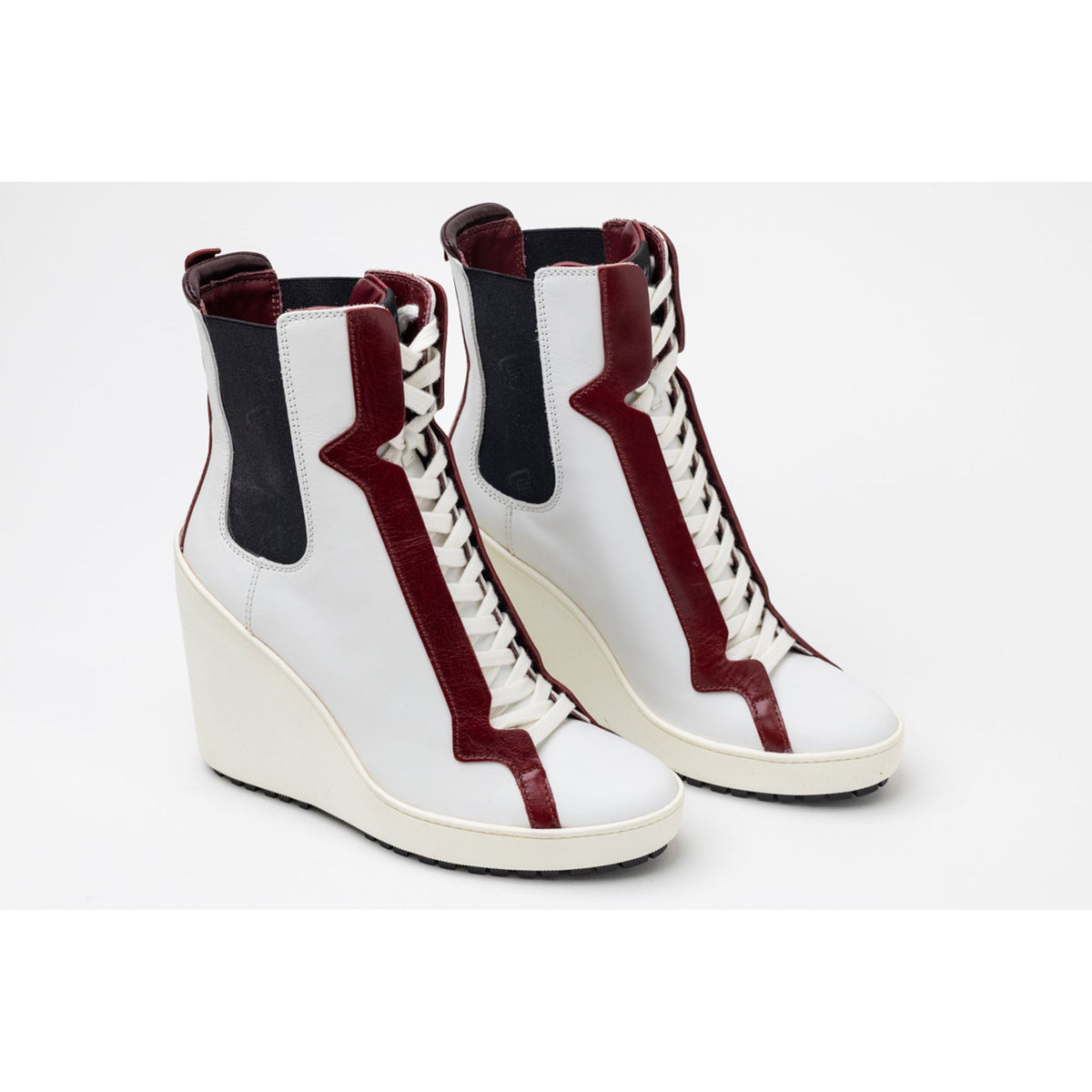 Hogan Lace-Up Wedge Boots