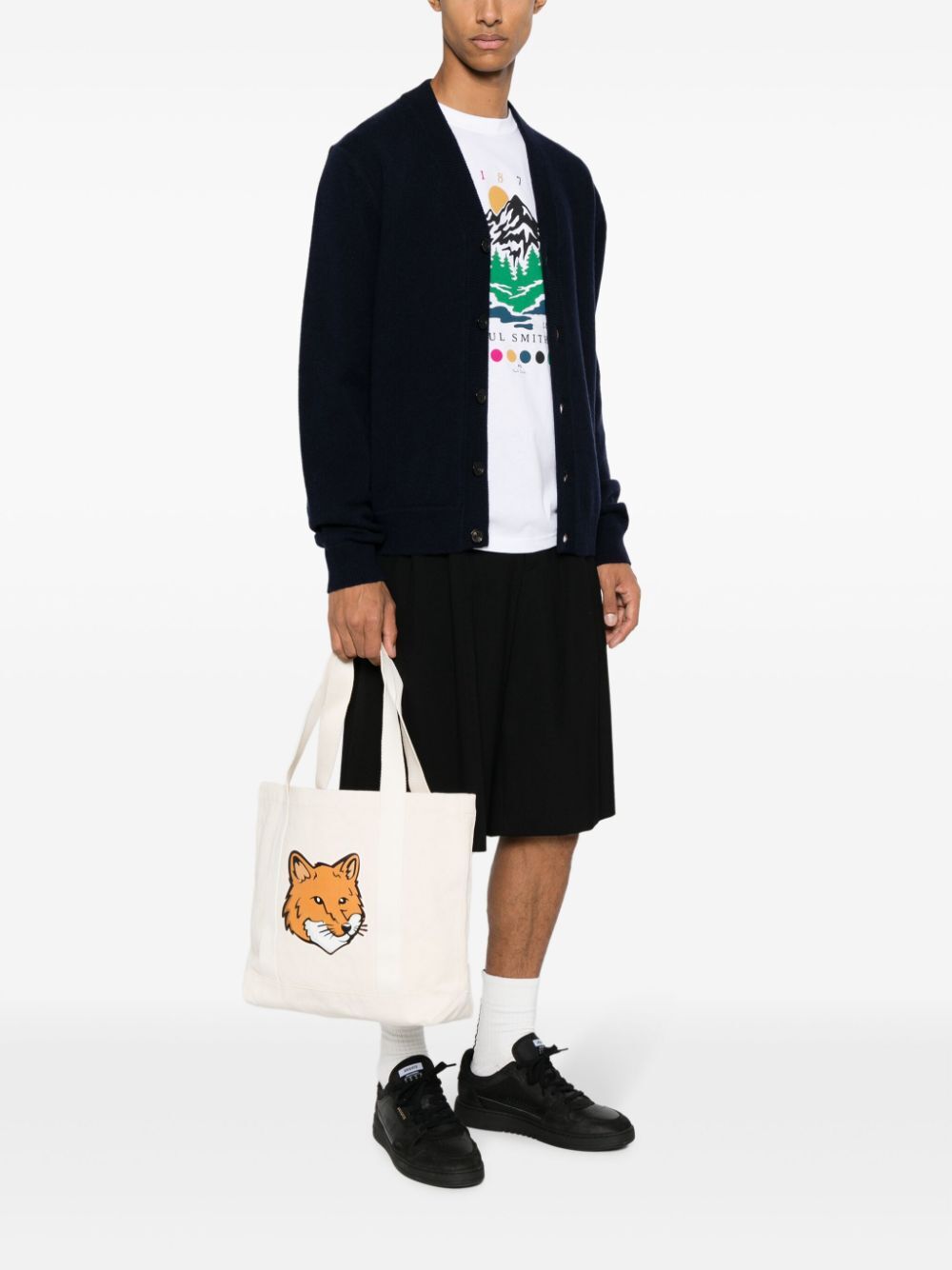 MAISON KITSUNÉ Maison Kitsuné Women Fox Head Canvas Tote Bag