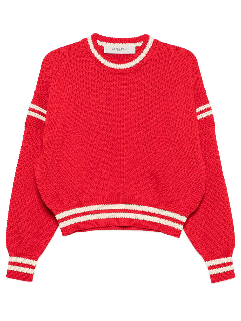 GOLDEN GOOSE Golden Goose Women Maglione Boxy In Cotone Rosso Con Ricamo