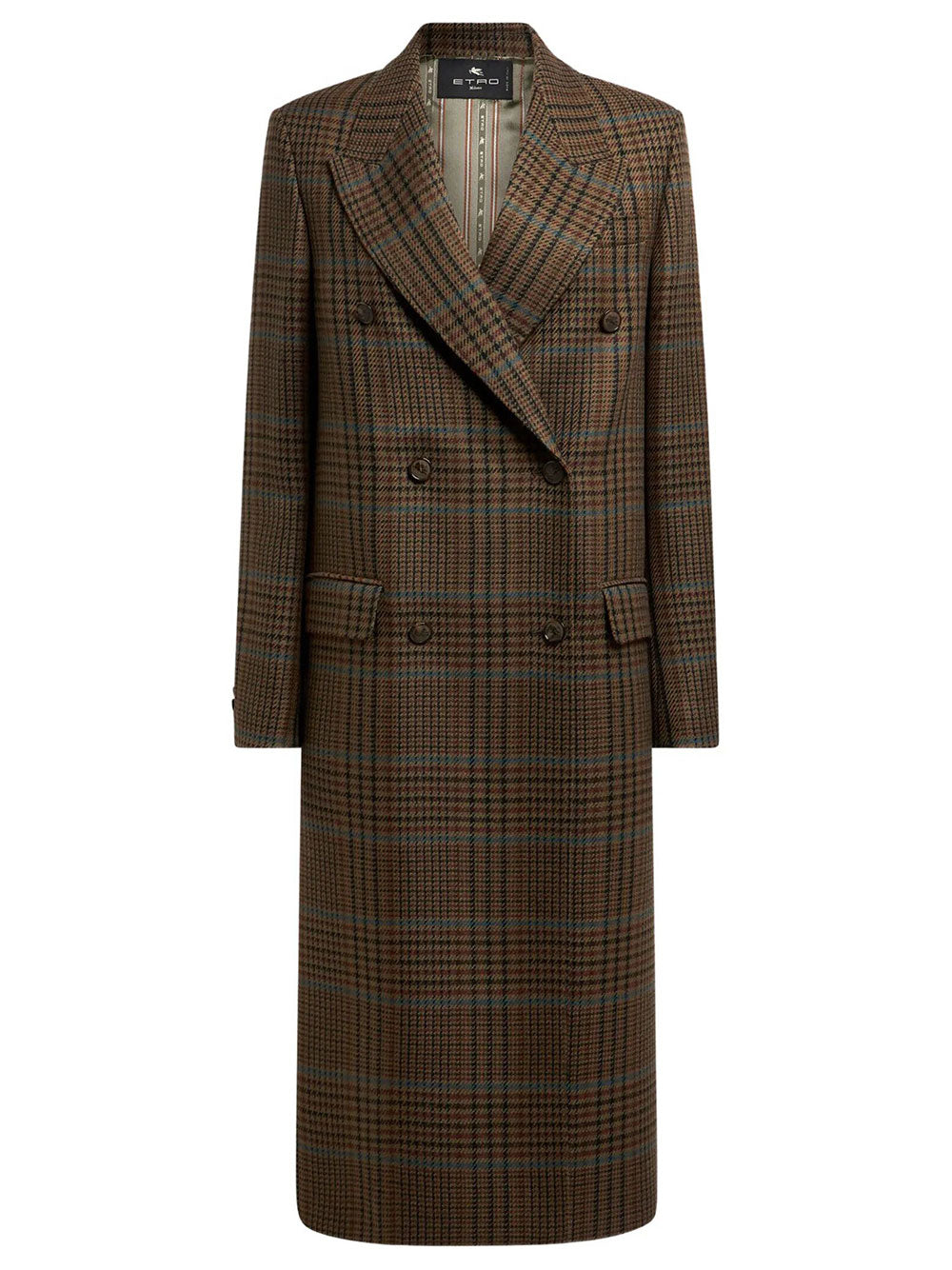 Etro Women Cappotto Doppiopetto In Lana Con Motivo Principe Di Galles