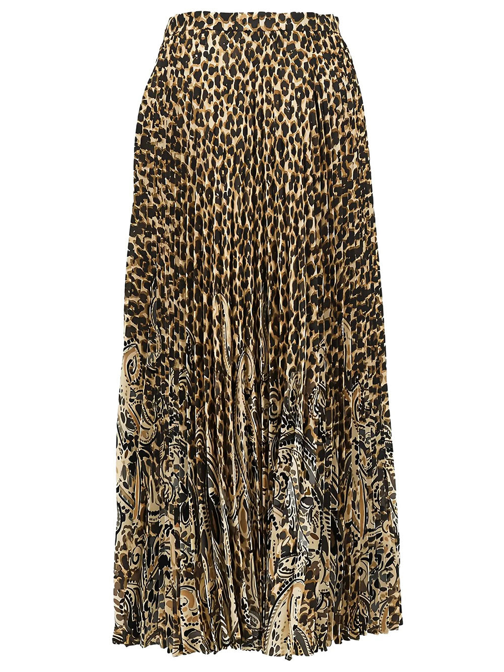 ETRO Gonna Plissettata Con Stampa Leopardata Women