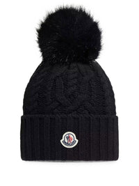 Moncler Women Berretto In Misto Lana E Cashmere Con Pon Pon
