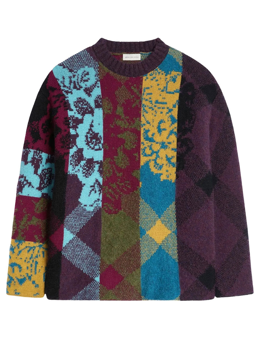 DRIES VAN NOTEN Maglione "Matadi" In Lana Patchwork Women