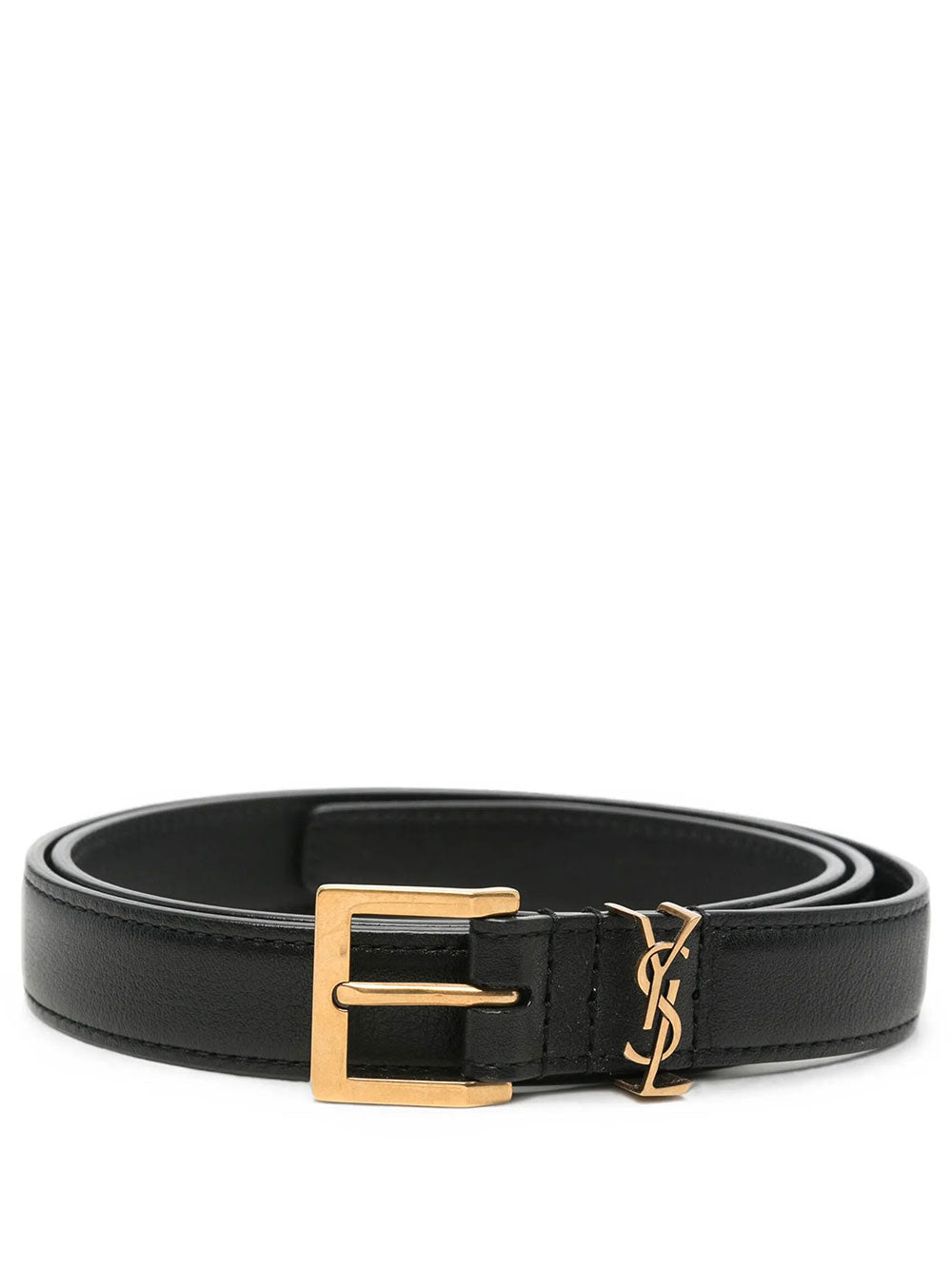 SAINT LAURENT Saint Laurent Men Cintura Sottile "Cassandre" In Pelle Liscia