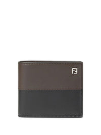 FENDI Portafoglio "Ff Double" In Pelle Bicolor Women