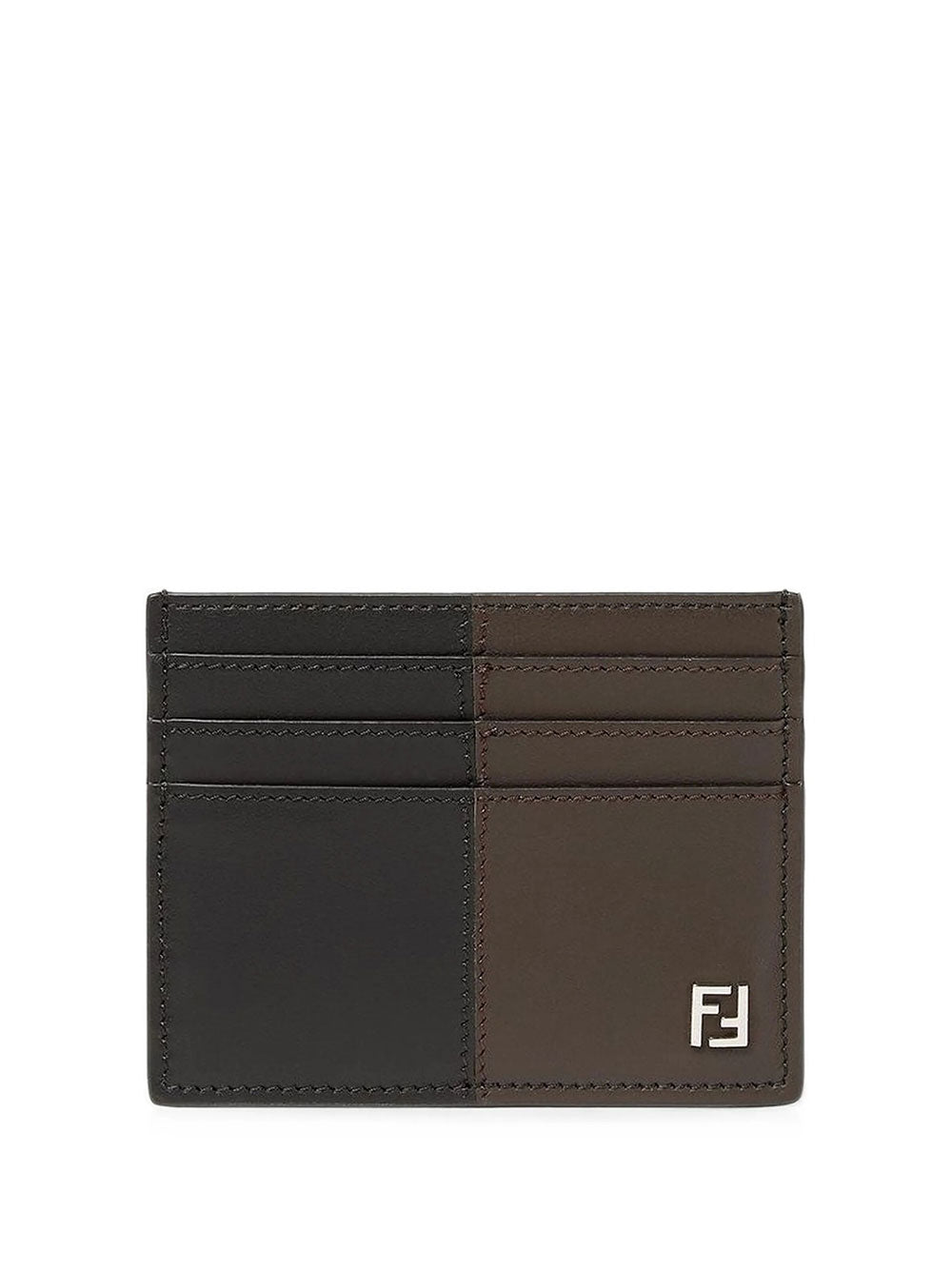 FENDI Portacarte "Ff Double" In Pelle Bicolor Women