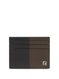 FENDI Portacarte "Ff Double" In Pelle Bicolor Women