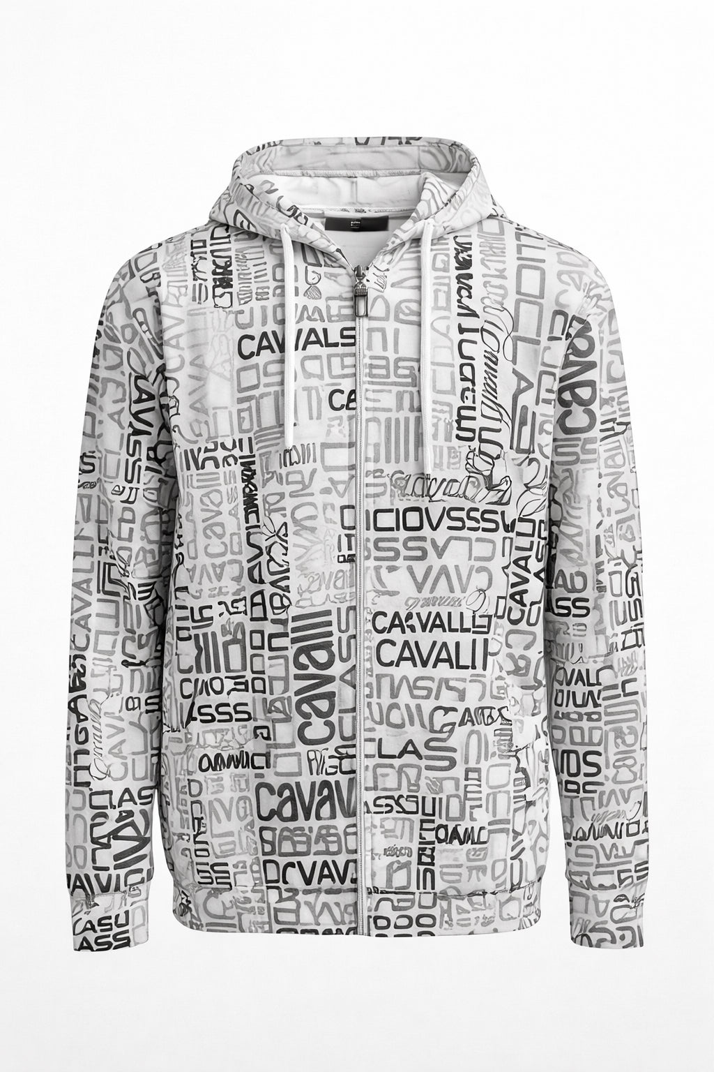 Cavalli Class Signature Lightweight Logo Zip Hoodie – L