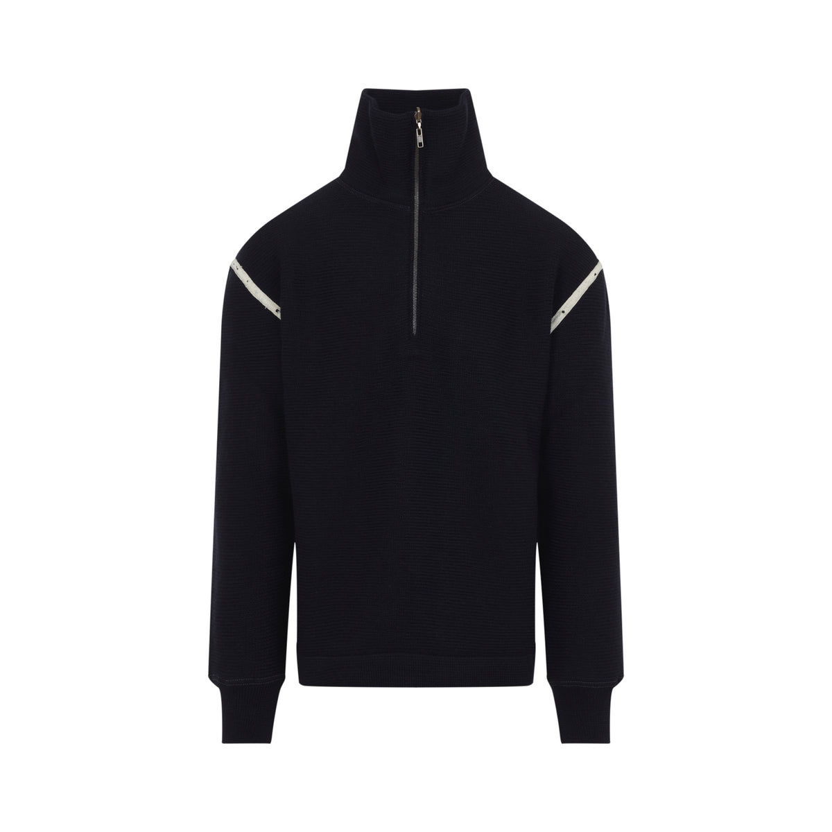 Maison Margiela Elbow Patch Quarter Zip Sweater Men