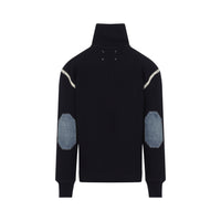 Maison Margiela Elbow Patch Quarter Zip Sweater Men