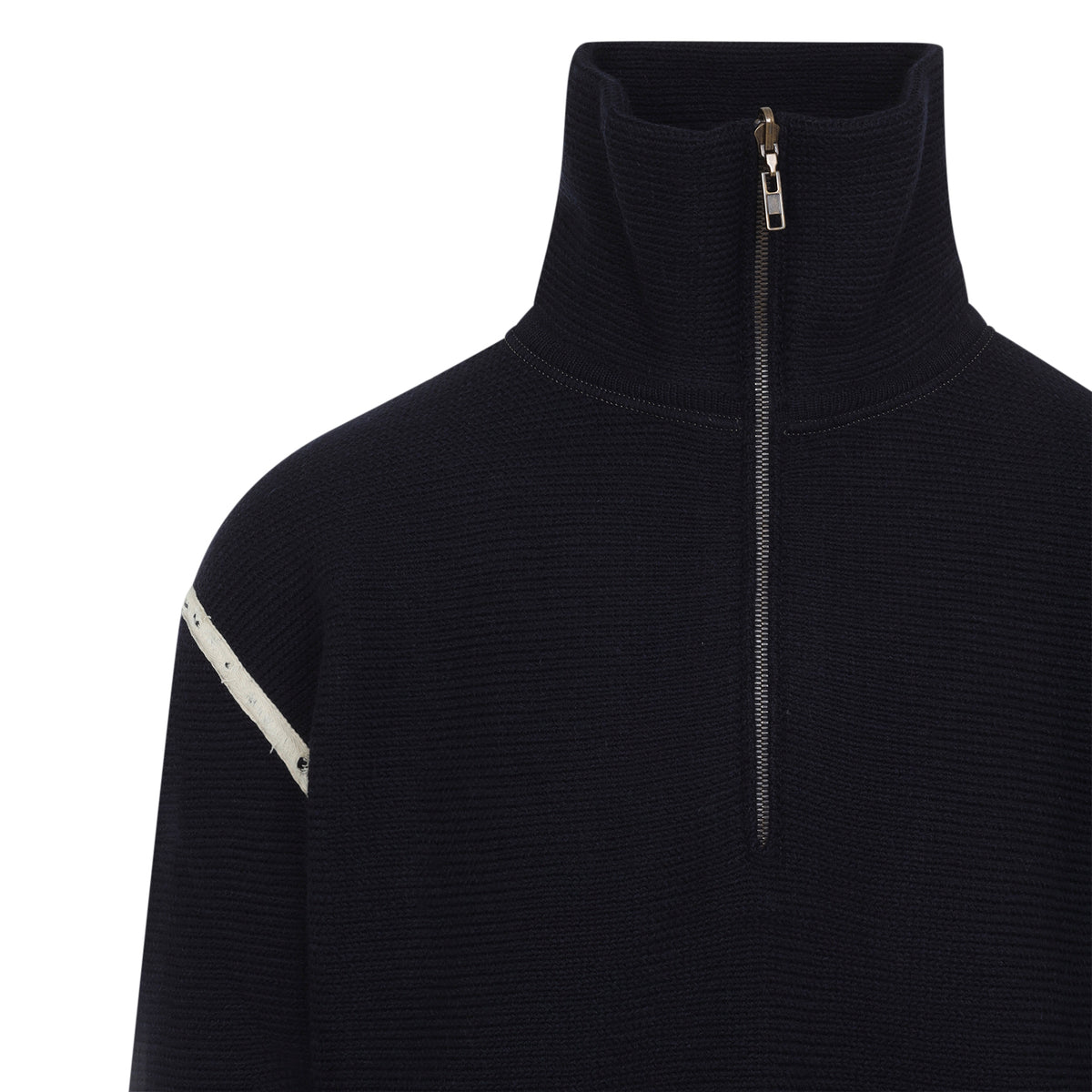 Maison Margiela Elbow Patch Quarter Zip Sweater Men