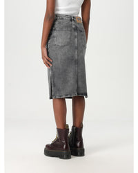 Moschino Jeans MidLength Denim Skirt with Side Slits Women Grey