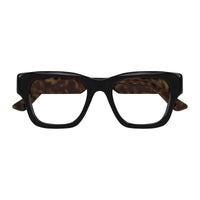 Gucci Gucci Eyeglasses Square Full Rim, Black/Havana Frame and Clear Demo Lenses Lens GG1669O005