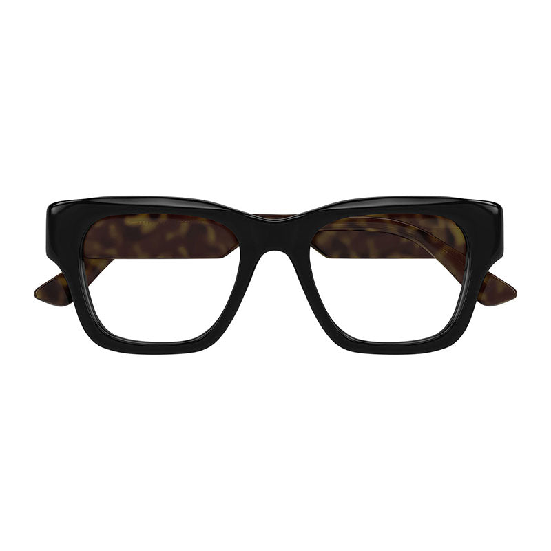 Gucci Gucci Eyeglasses Square Full Rim, Black/Havana Frame and Clear Demo Lenses Lens GG1669O005