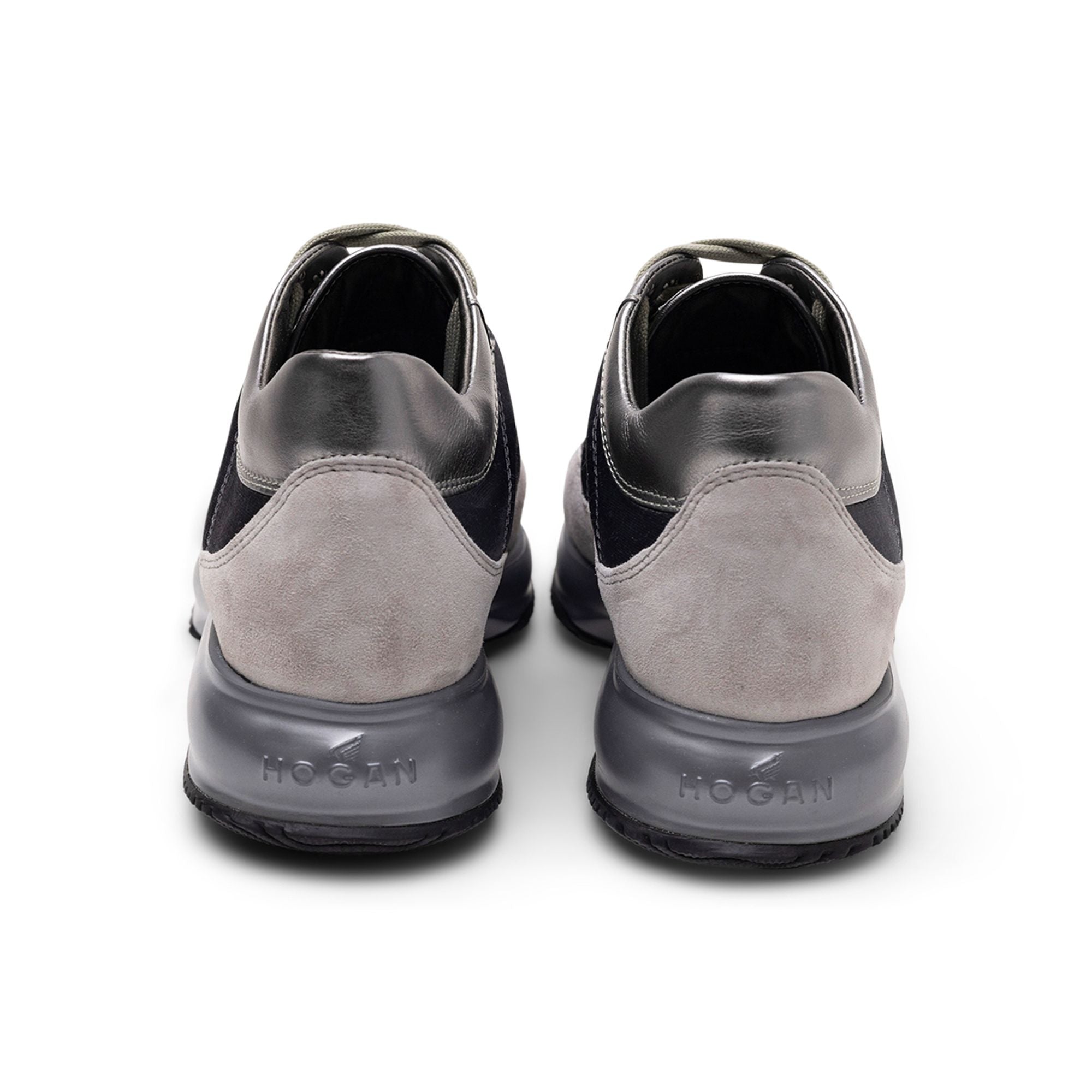 Hogan Interactive Allacciato Metallic-Panel Suede Sneakers