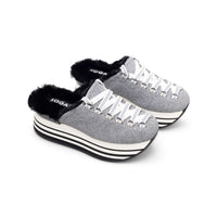 Hogan Platform Lace-Up Mules