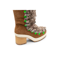Hogan Fur-Trimmed Lace-Up Knee-High Boots