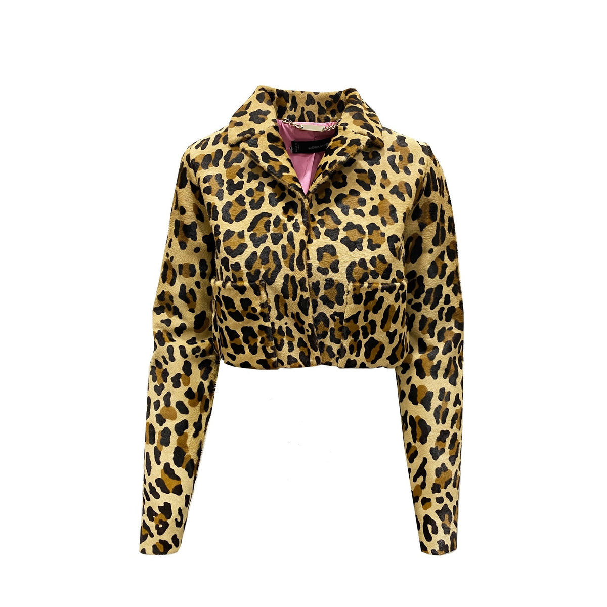 Dsquared2 Leopard Calf Hair Cropped Jacket Women