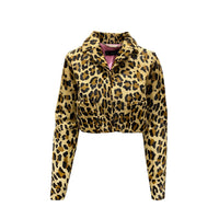Dsquared2 Leopard Calf Hair Cropped Jacket Women
