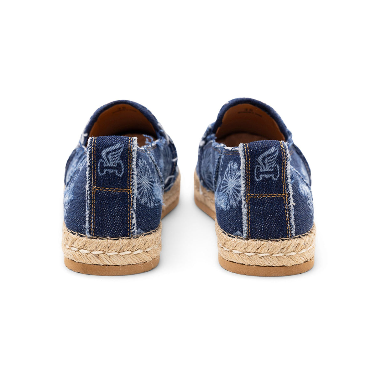 Hogan Denim Floral Print Espadrilles