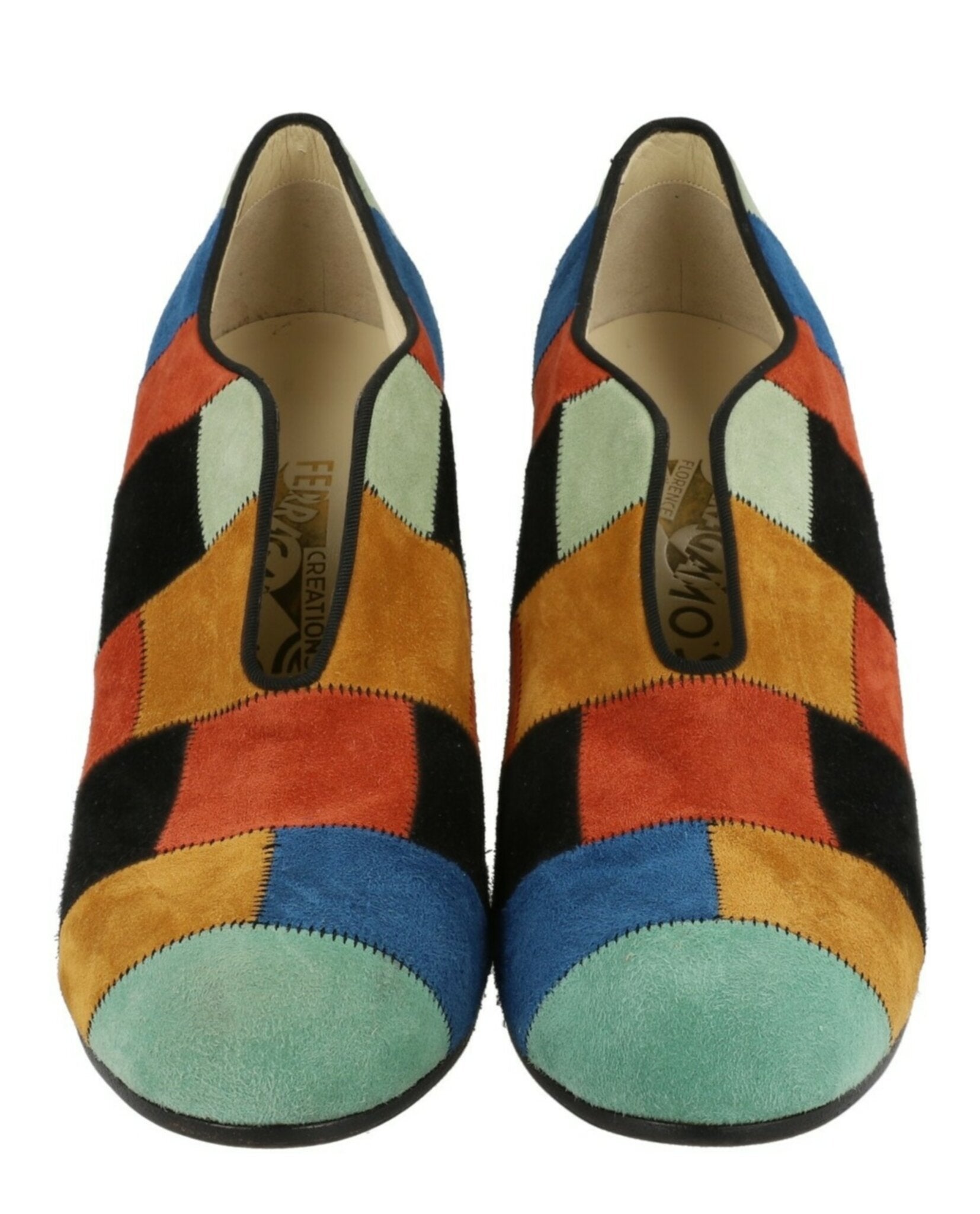 Ferragamo Ferragamo Womens Patchwork Archive Limited Edition 1942 Wedges