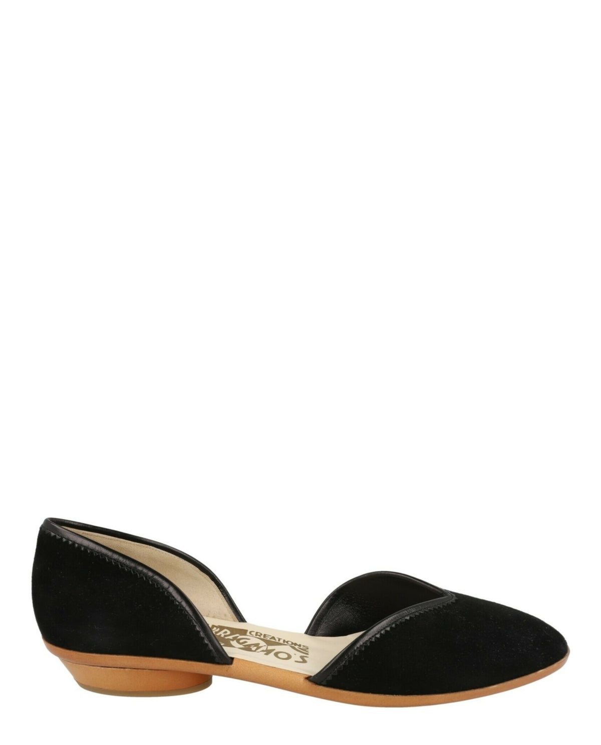 Ferragamo Womens Ira Archived Limited Edition 1959 Suede Ballet Flats