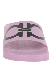 Ferragamo Womens Groovy Dual Gancini Slides