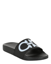 Ferragamo Womens Groovy Dual Gancini Slides