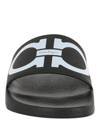 Ferragamo Womens Groovy Dual Gancini Slides