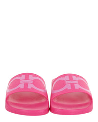 Ferragamo Womens Groovy Dual Gancini Slides