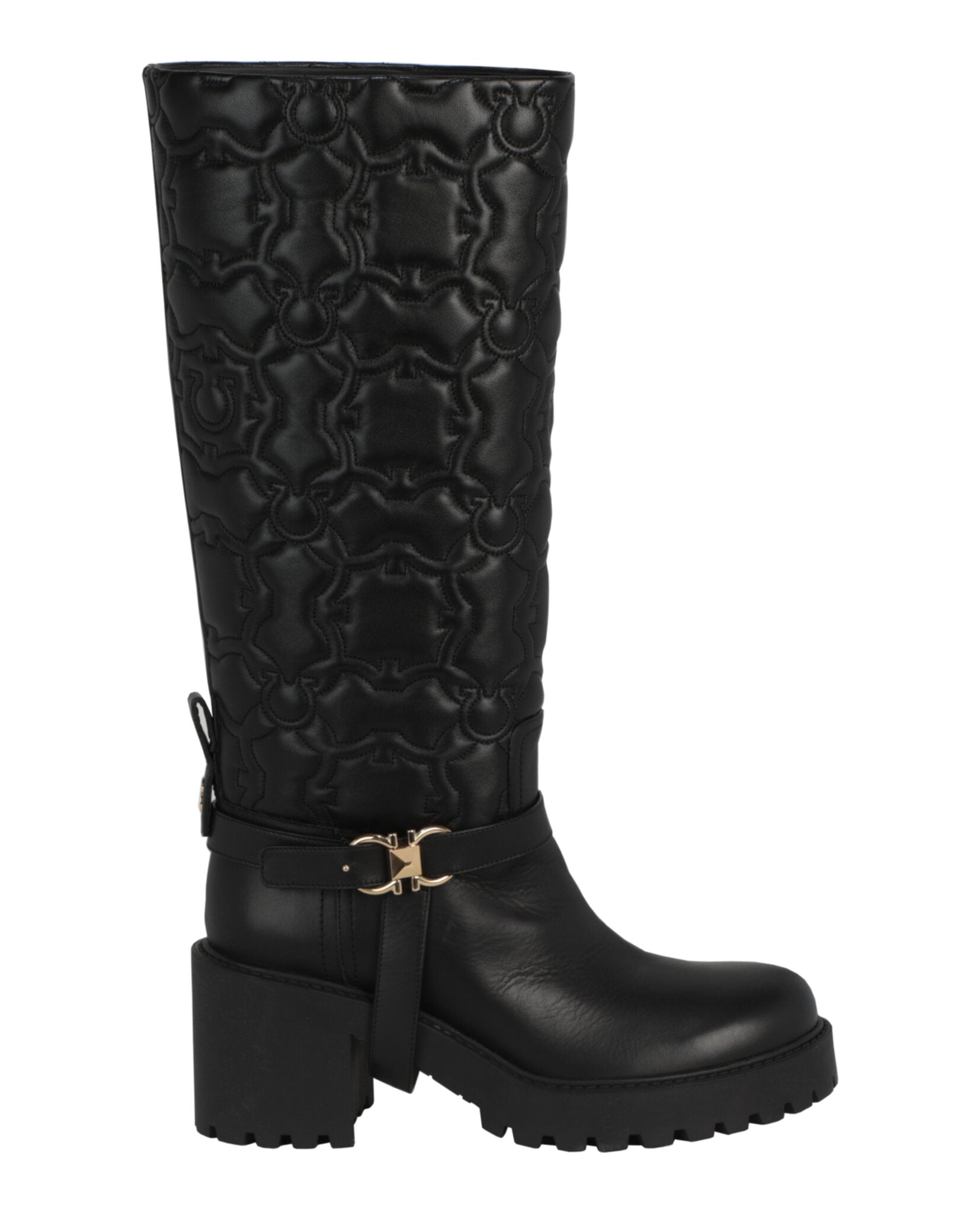 Ferragamo Womens Shiran Knee-High Leather Boot