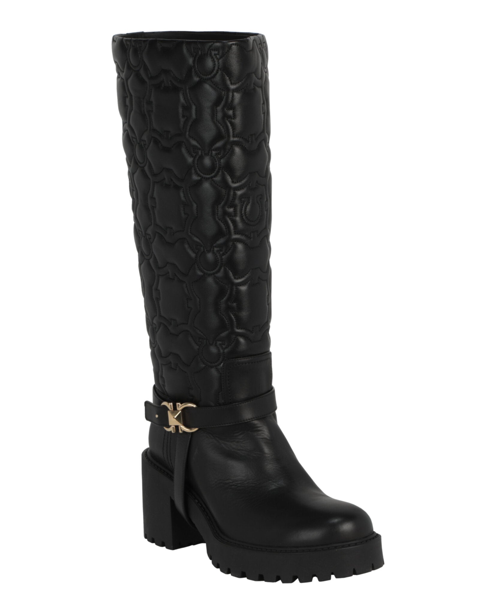 Ferragamo Womens Shiran Knee-High Leather Boot