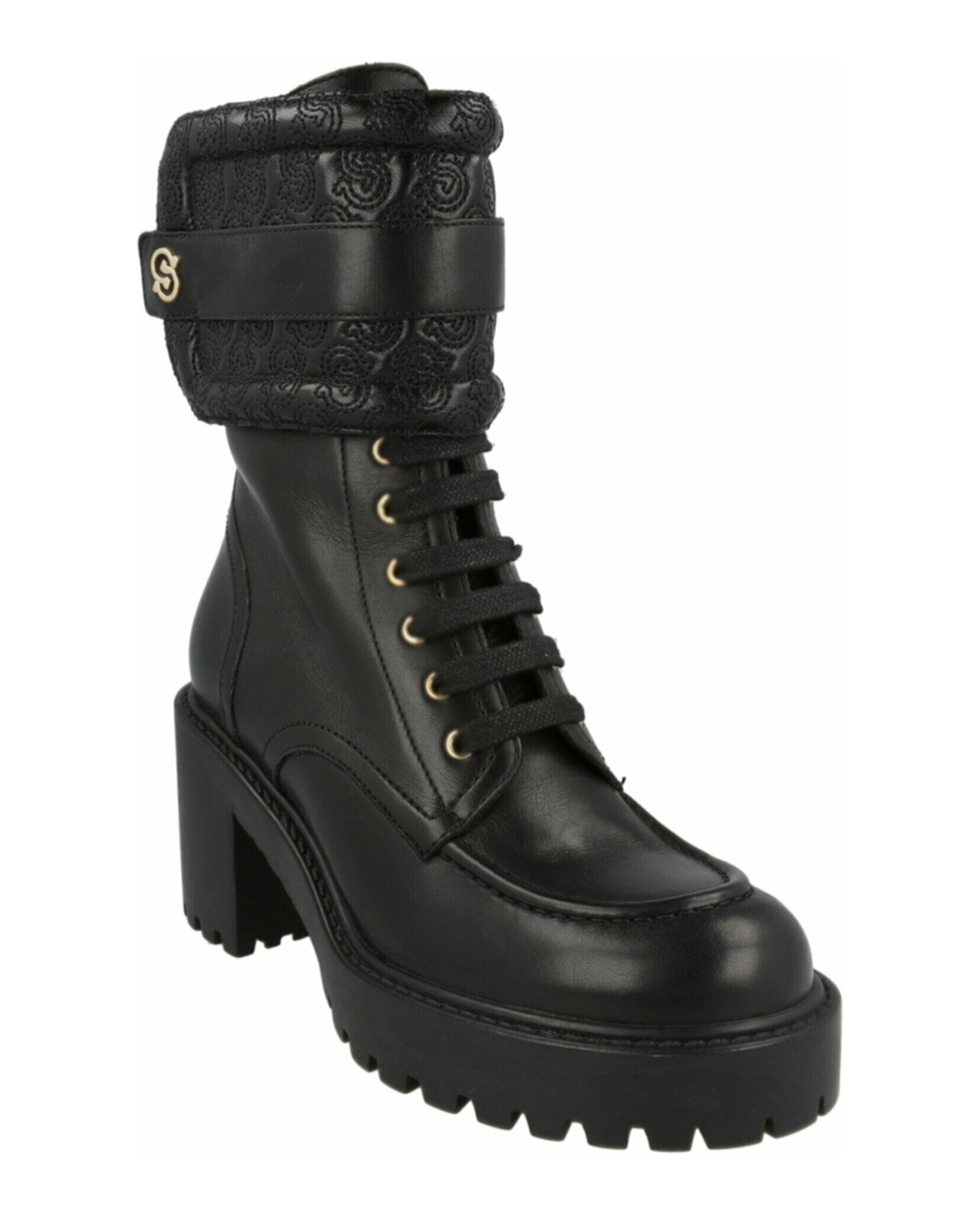 Ferragamo Womens Shiraz Leather Combat Boots