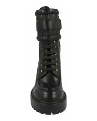 Ferragamo Womens Shiraz Leather Combat Boots