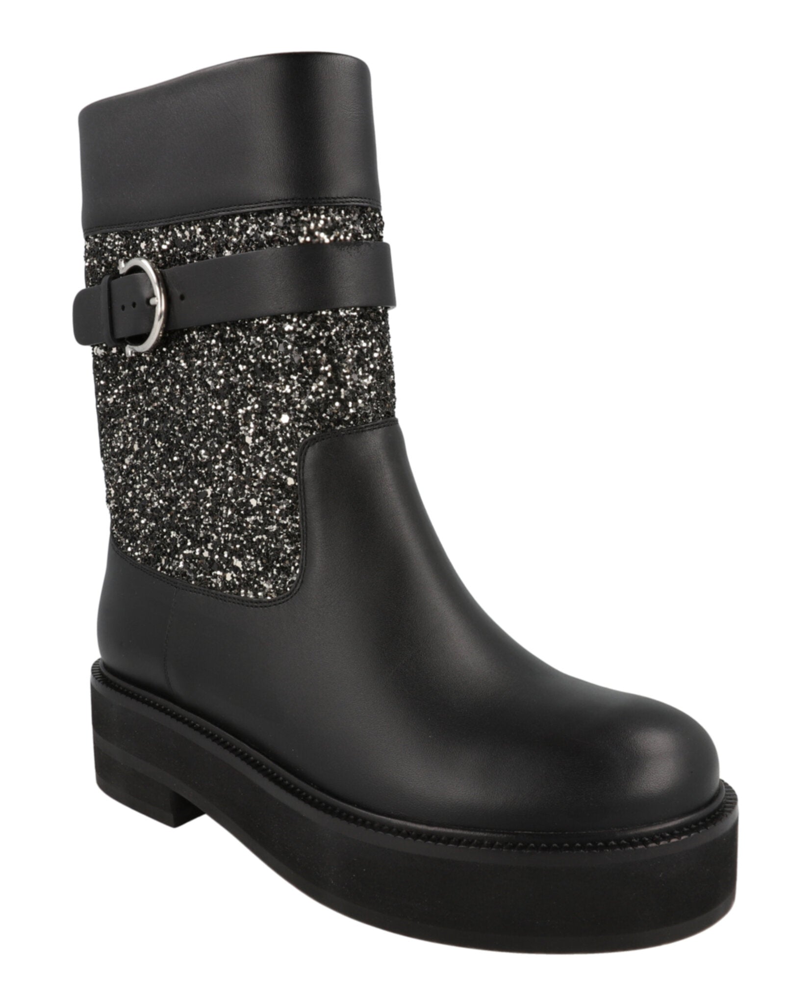Ferragamo Womens Ean Glitter Ankle Boots