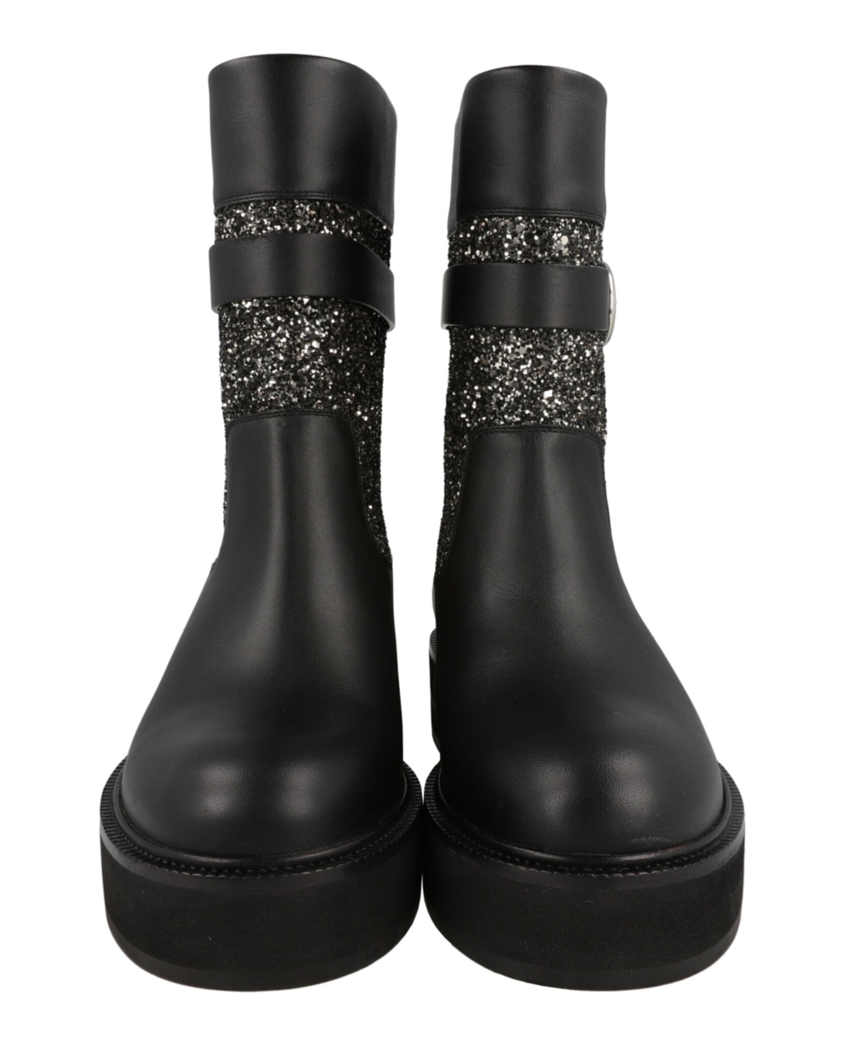 Ferragamo Womens Ean Glitter Ankle Boots