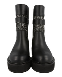 Ferragamo Womens Ean Glitter Ankle Boots