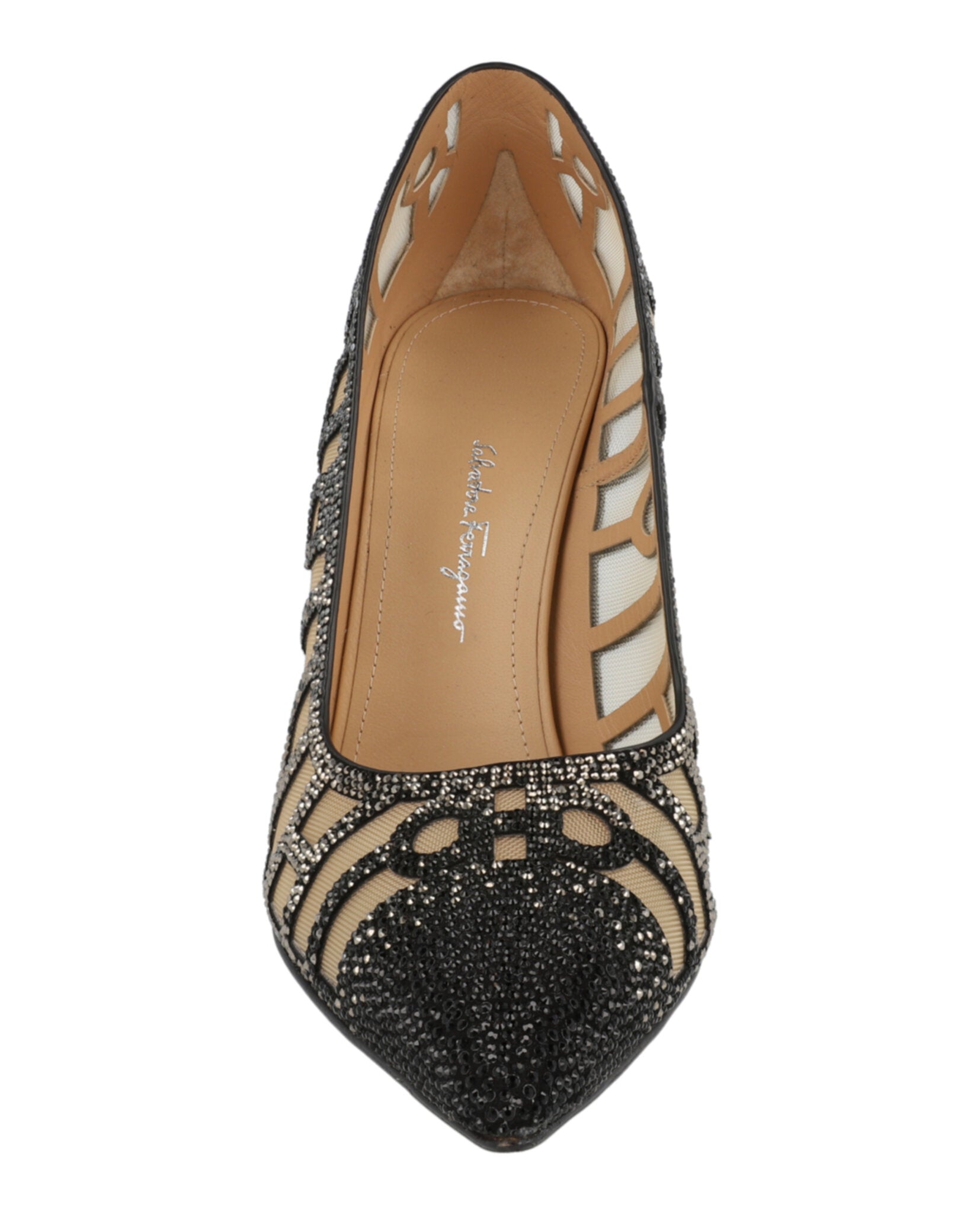 Ferragamo Womens Florise S X5 Crystal-Embellished Pumps