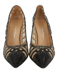 Ferragamo Womens Florise S X5 Crystal-Embellished Pumps