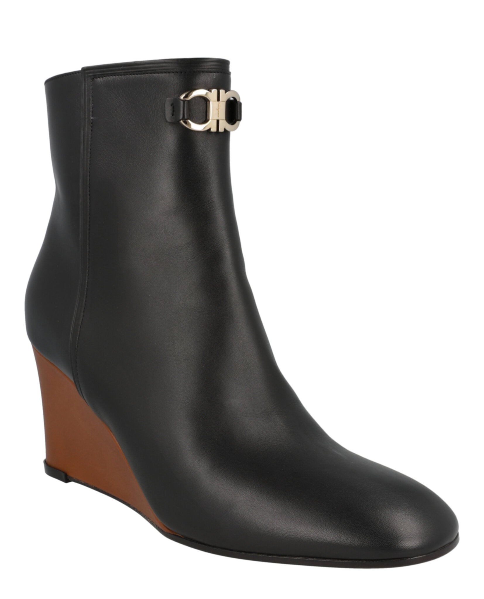 Ferragamo Womens Catuja Leather Booties