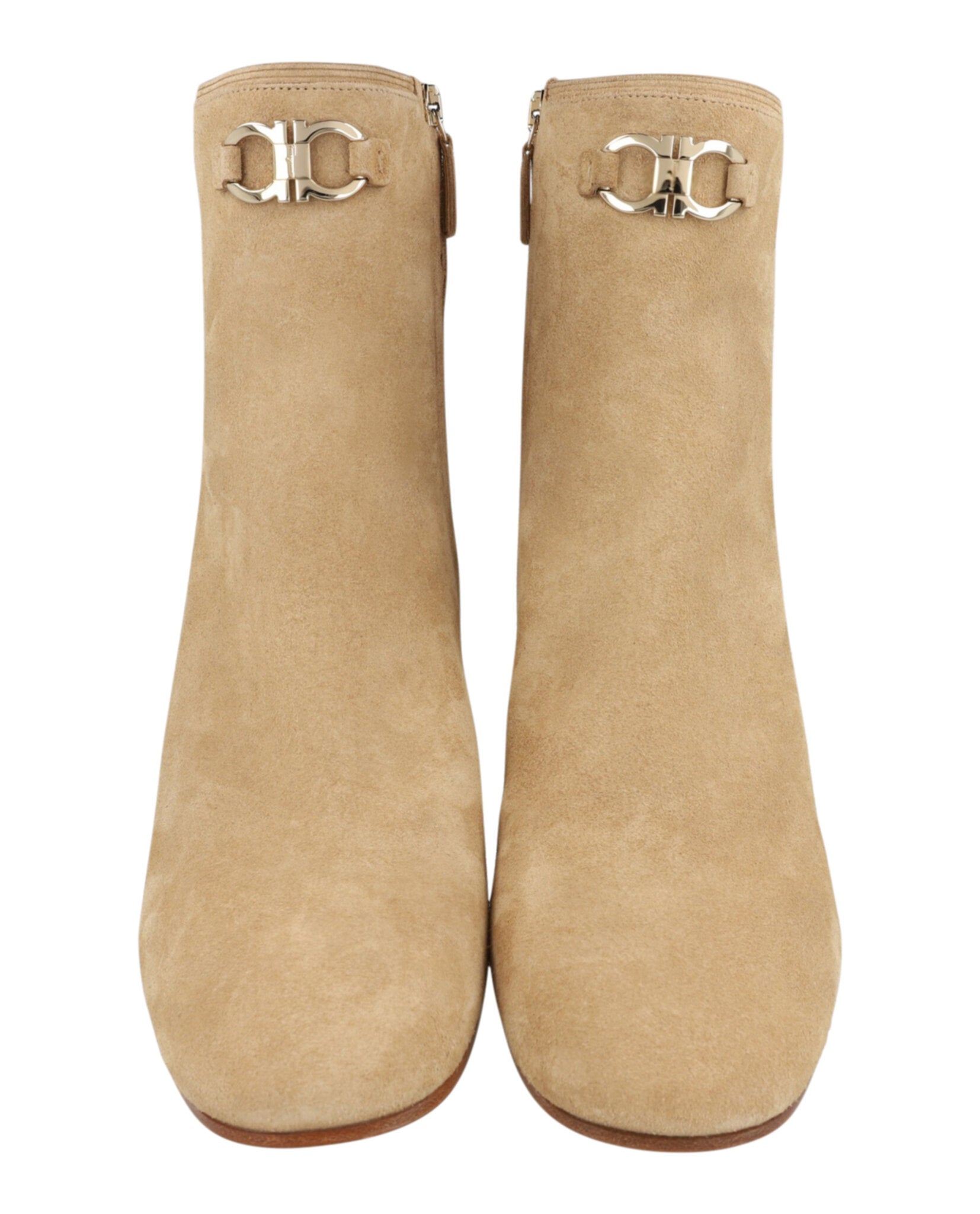 Ferragamo Womens Catuja 70 Suede Ankle Booties