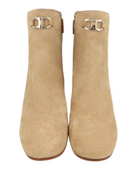 Ferragamo Womens Catuja 70 Suede Ankle Booties