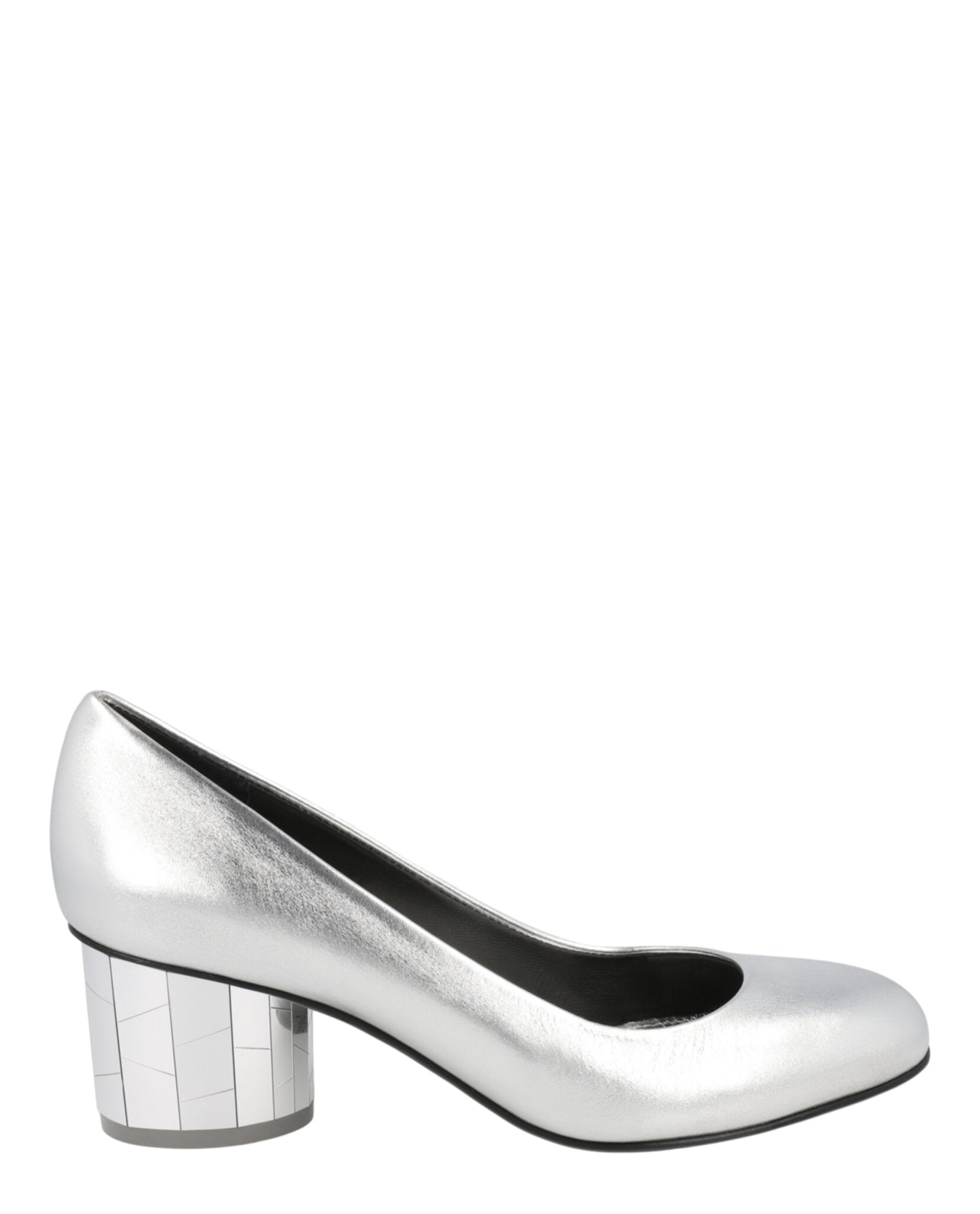 Ferragamo Womens Farrah Metallic Leather Pumps