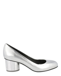 Ferragamo Womens Farrah Metallic Leather Pumps