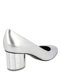 Ferragamo Womens Farrah Metallic Leather Pumps